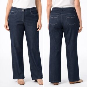 GERRY WEBER Cotton Blend Chambray 5 Pocket Straight Leg Jeans US Sz 16